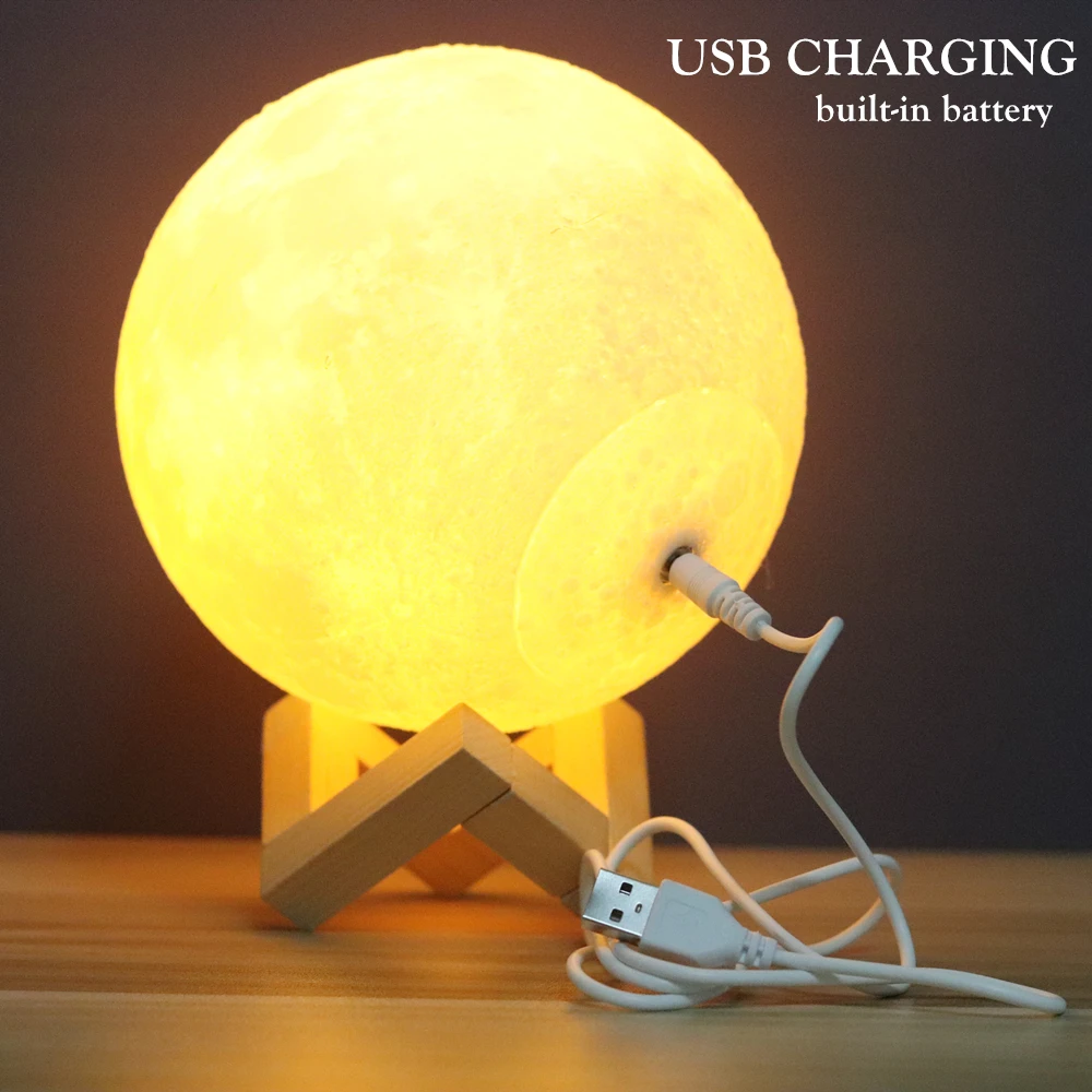 Drop ship Photo&Text Custom 3D Print Moon Lamp Night Light USB Rechargeable Personality Gift for Christmas Holiday Girlfriend - Image 5