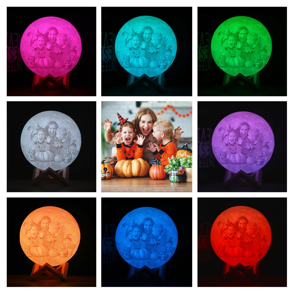 Photo/Text Customized 3D Printing Moon Lamp Touch Switch Night Light for Kids Girlfriend family Custom gift Home Decor Dropship - Image 2