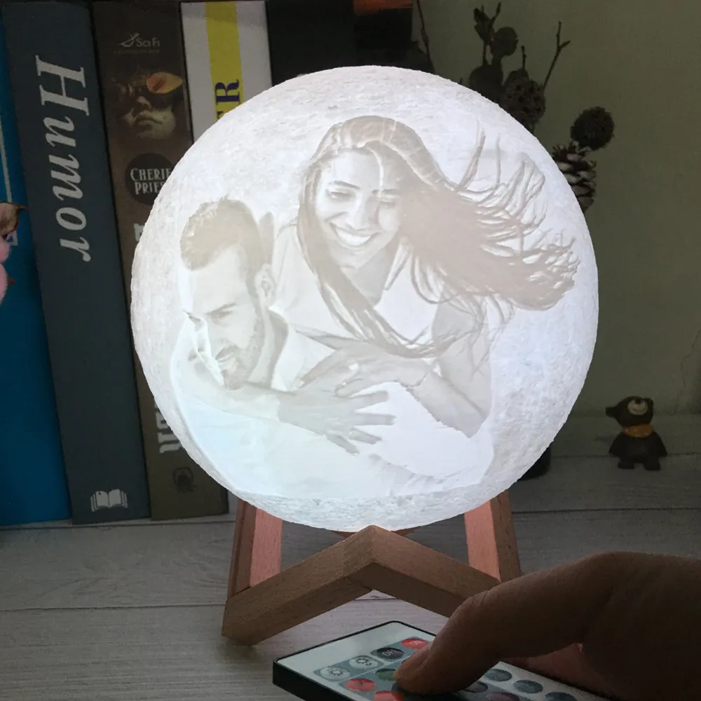 Photo/Text Customized 3D Printing Moon Lamp Touch Switch Night Light for Kids Girlfriend family Custom gift Home Decor Dropship - Image 3
