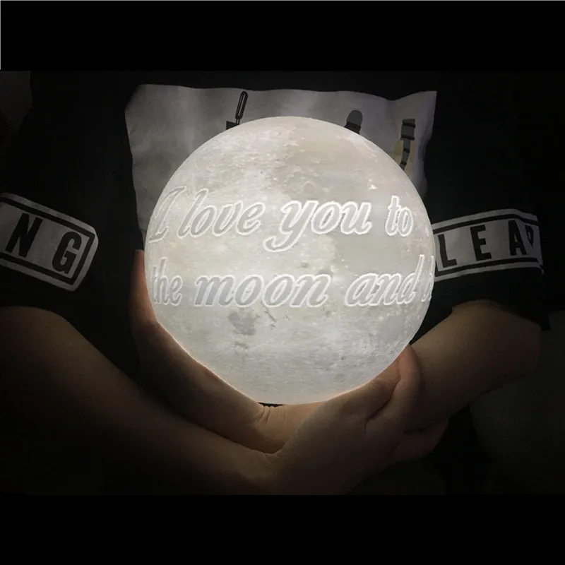 Drop ship Photo&Text Custom 3D Print Moon Lamp Night Light USB Rechargeable Personality Gift for Christmas Holiday Girlfriend - Image 4