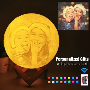 Customized Photo/Text Moon Lamp personalized Rechargeable Night Light Holiday valentine mother's day Kids friends gift