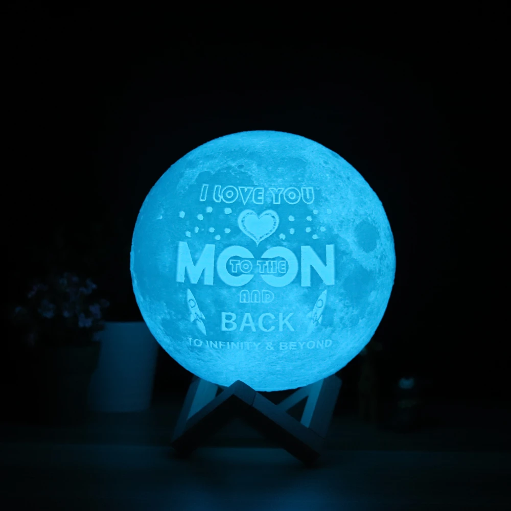 Customized Personality 3D Printing Moon Novelty Light Lunar USB Charging Night Lamp Touch/Remote 2/16 Colors Moonlight - Image 3