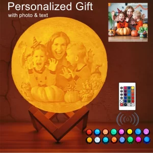 Photo/Text Customized 3D Printing Moon Lamp Touch Switch Night Light for Kids Girlfriend family Custom gift Home Decor Dropship