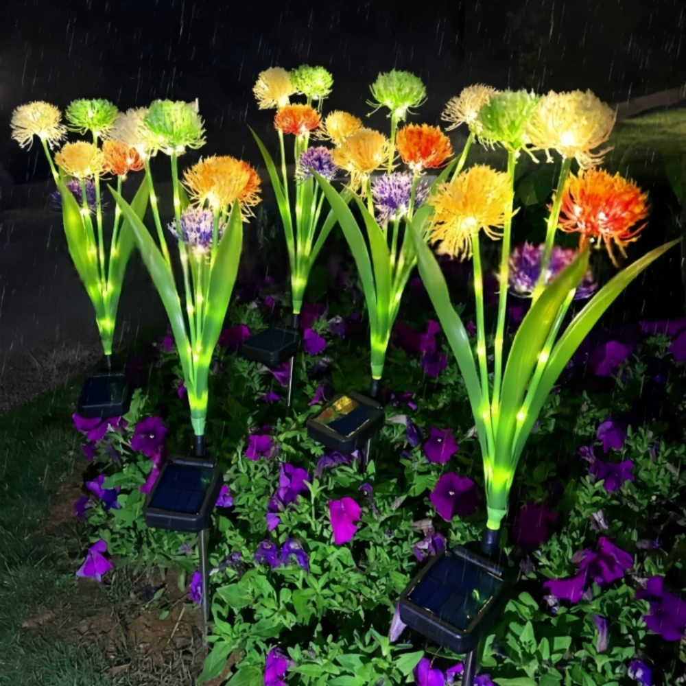 Solar 5-head Dandelion Lights Garden Lights Outdoor Decor Glowing Stems Solar Lights Outdoor Waterproof for Yard, Lawn, Pathway - Image 2