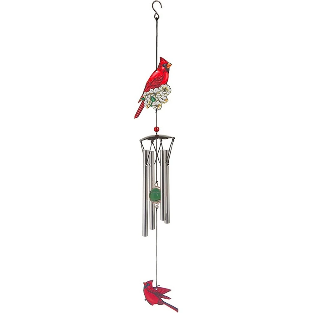 Cardinal Bird Wind Chime Red Bird Wind Chimes Outdoor Decorations Garden Backyard Church Hanging Decor