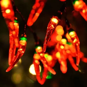 Solar LED Chilies String Lights Fairy Garland Red Pepper Hanging Lamp for Festive Holiday New Year Outdoor Garden Decoration