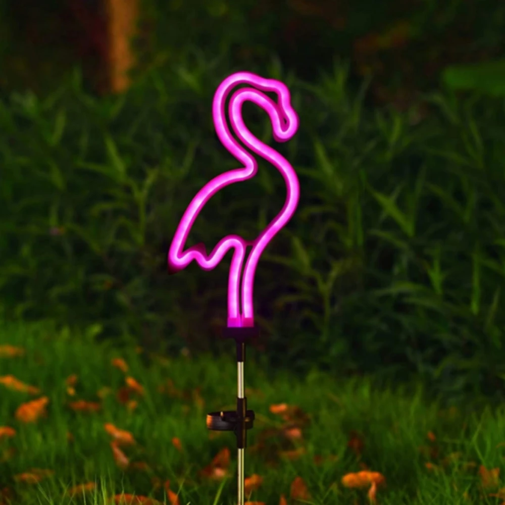 Solar Garden Landscape Light Flamingo Cactus Neon Sign Garden Decor Lawn Lamp Outdoor LED Night Light 1/2/4 Pack - Image 2