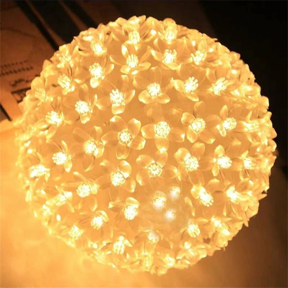 LED Cherry Blossom Ball Lights Christmas Garden Lights Indoor Outdoor Wedding Decorative Light 10cm 20cm 27cm - Image 3