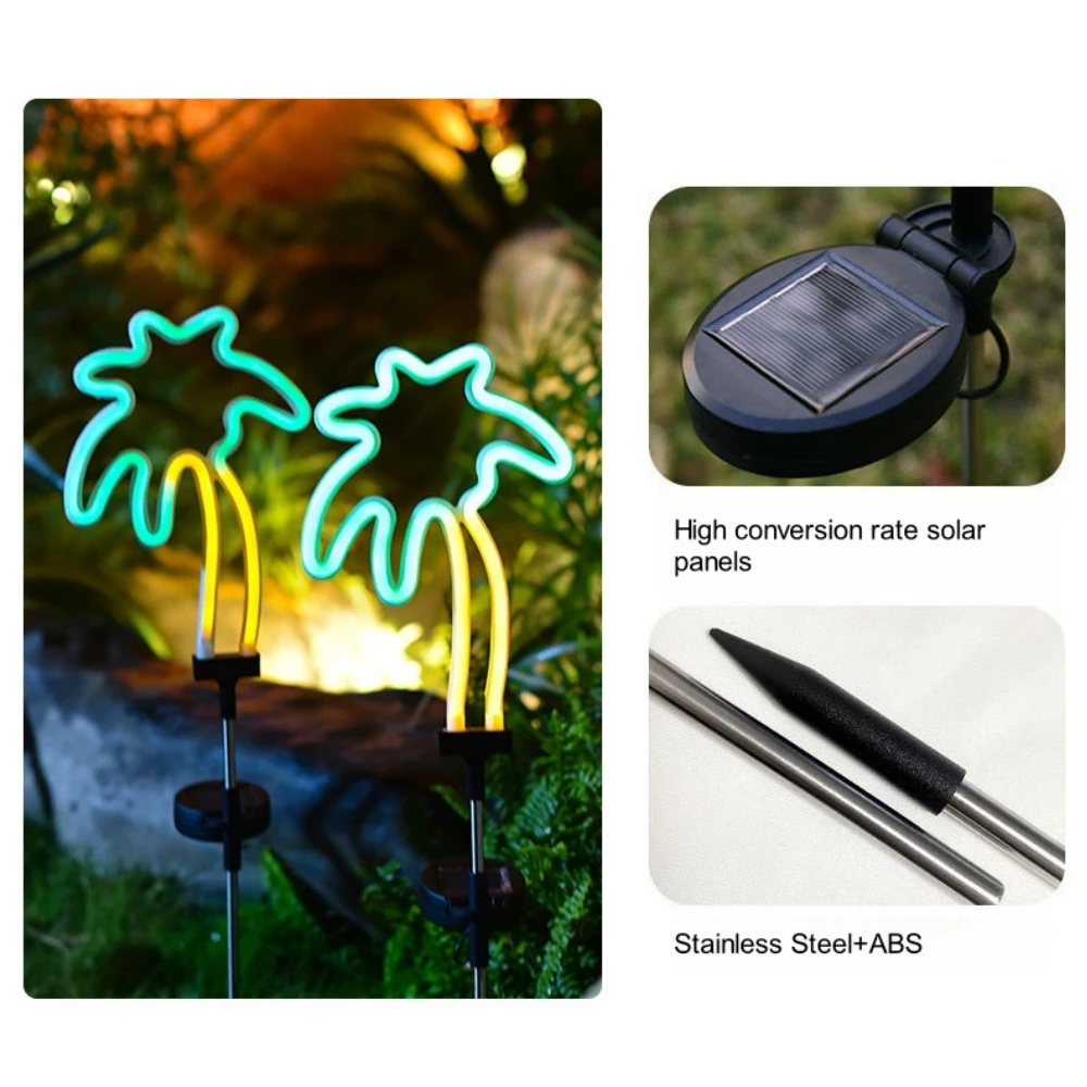 Solar Powered Decorative Light Courtyard Landscape Lamp, Flamingo, Cactus, Pineapple, Tree Neon Lights Outdoor LED Lawn Lamp - Image 5