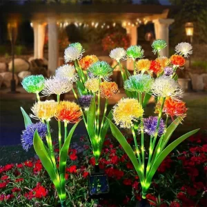 Solar 5-head Dandelion Lights Garden Lights Outdoor Decor Glowing Stems Solar Lights Outdoor Waterproof for Yard, Lawn, Pathway