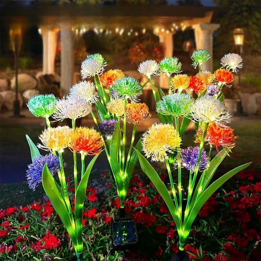 Solar 5-head Dandelion Lights Garden Lights Outdoor Decor Glowing Stems Solar Lights Outdoor Waterproof for Yard, Lawn, Pathway