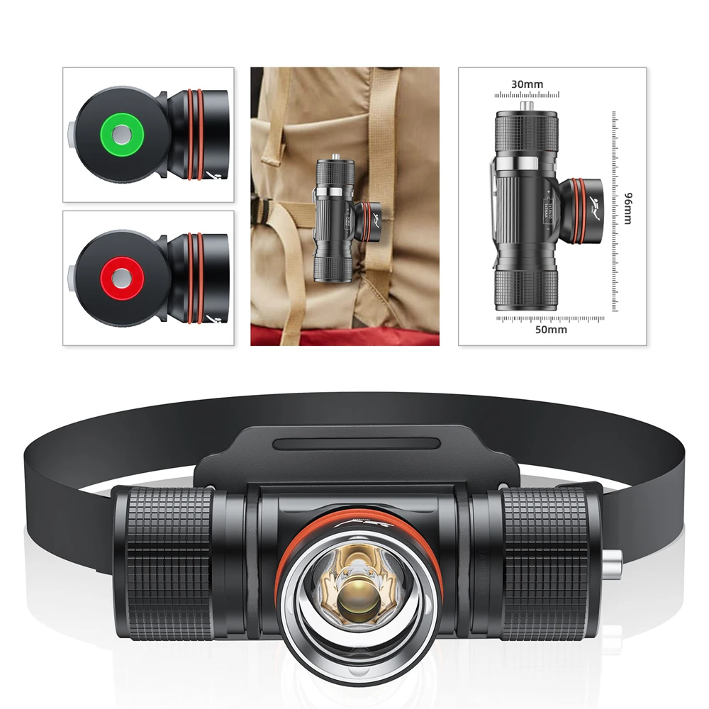 White Laser LED Diving Headlamp High Lumen Scuba Dive Head Flashlight Underwater IPX8 Rechargeable Battery Diving Headlight - Image 2