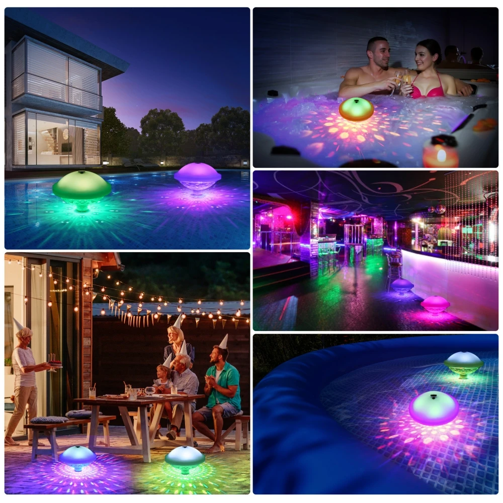 Rechargeable Pool Float Light RGB Colorful Night Light Dynamic Lighting Effects Pool Atmosphere Swimming Pool Decorative Light - Image 3